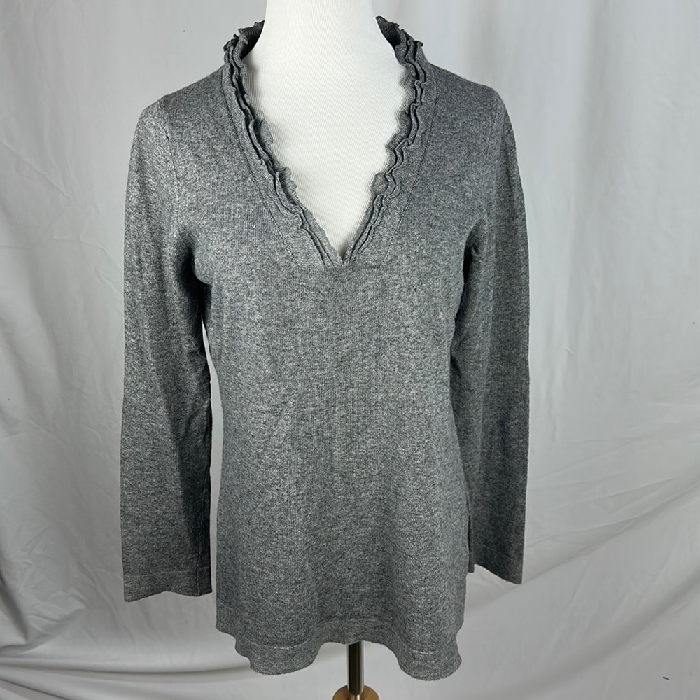 Banana Republic V-Neck Wool & Cashmere Blend Gray Sweater